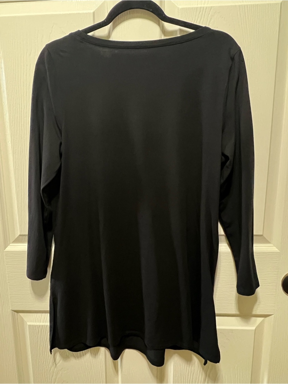 Belle by Kim Gravel TripleLuxe Black Long Sleeve Tunic Tee Medium - Picture 3 of 8